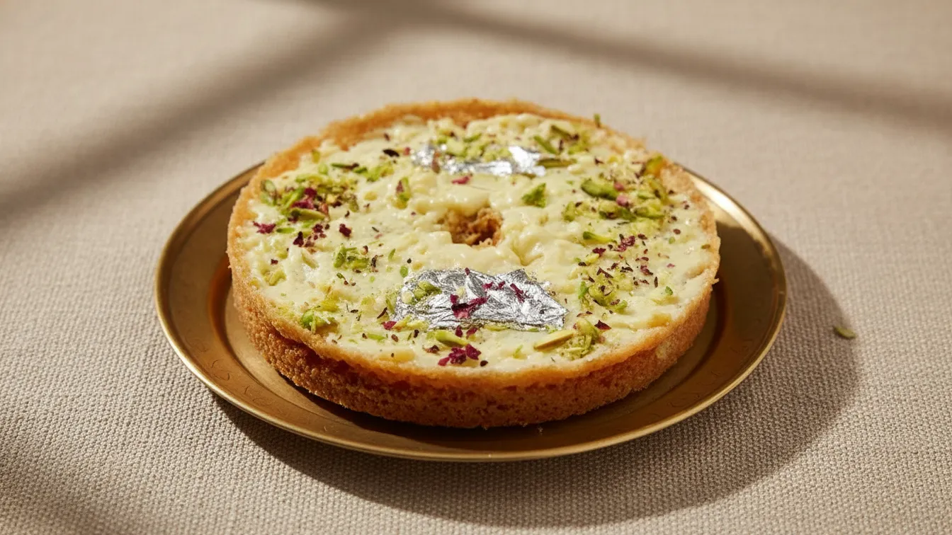 Khoya Ghevar Large - Premium Rajasthani sweet topped with rich khoya and nuts